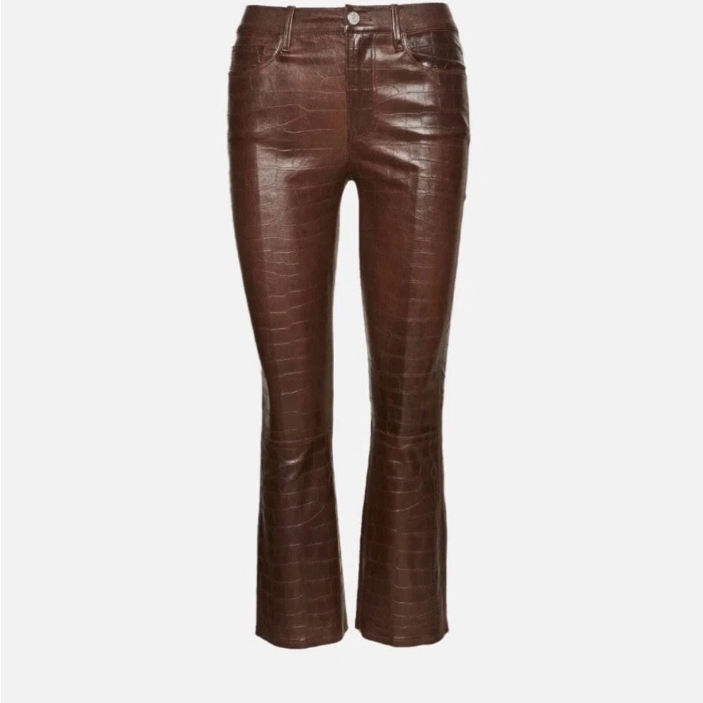 FRAME Brown Lamb Leather Pants NWT —Size 28